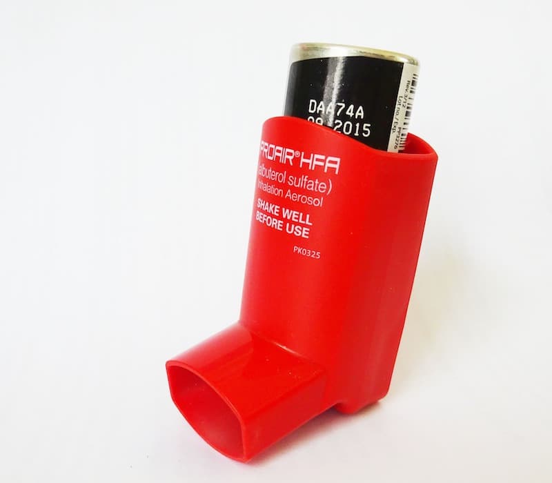 People with asthma take medication through an inhaler.